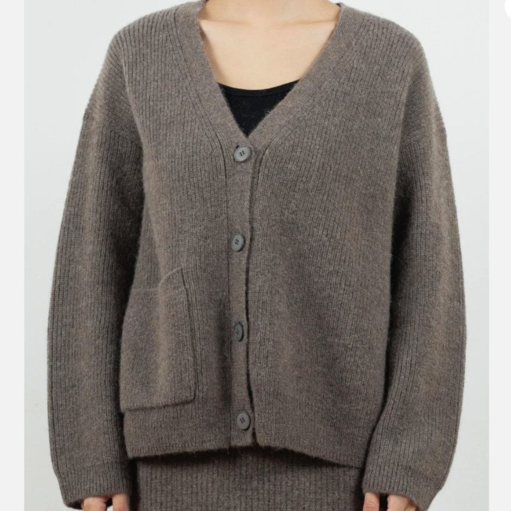 Cult label C.T.plage 100% Alpaca Cardigan in Taupe from MERCI Paris - SOFTEST